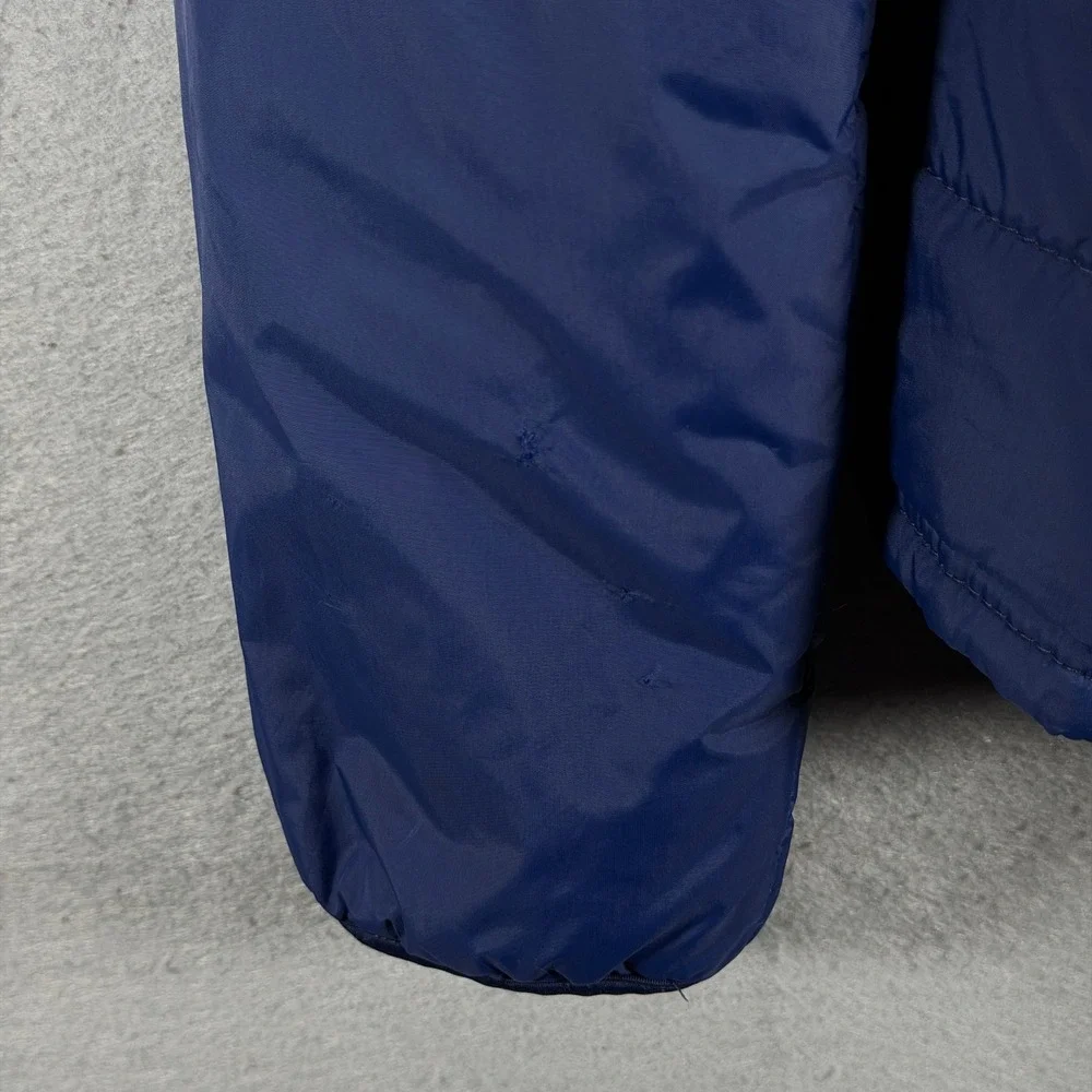Asics Mens Blue Puffer Hooded Jacket Lightweight Full Zip‎ Athletic Sportswear